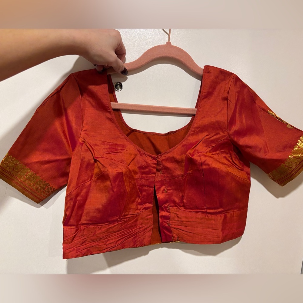 Pink Orange Women's Saree Blouse